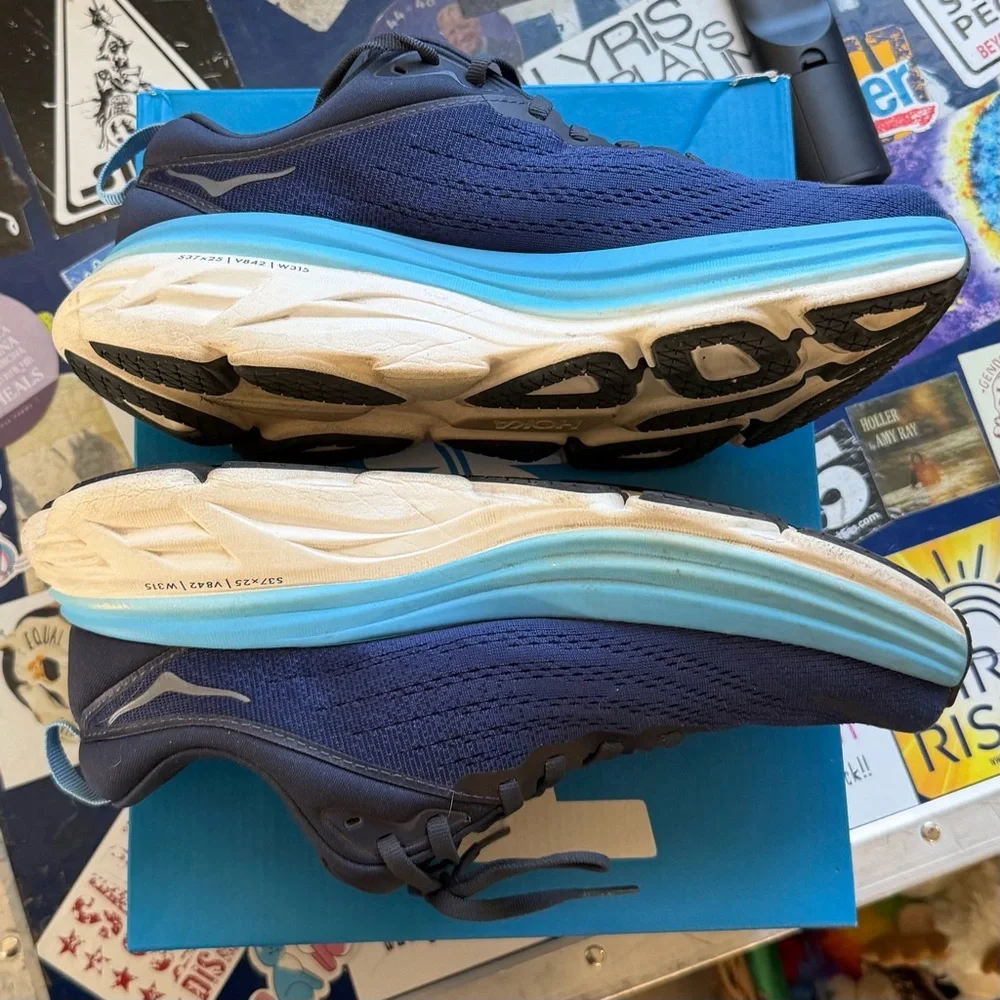 Hoka Navy and Light Blue Athletic Shoes Men’s 8D EU 41 Women’s 10 - Picture 3 of 7